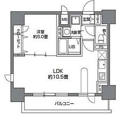 カスタリア三ノ輪 1LDKの間取図画像