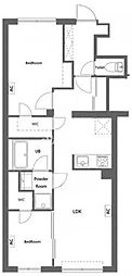 クレアティフ東日暮里(CREATIF東日暮里) 2LDKの間取図画像