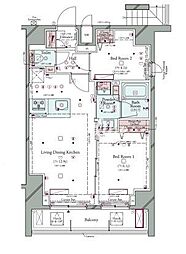 コンシェリア町屋 2LDKの間取図画像