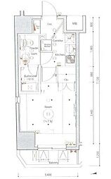 セジョリ上野 1Kの間取図画像