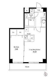 ラヴィエント浅草言問 1LDKの間取図画像