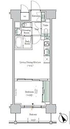 ワンルーフレジデンス台東根岸 1LDKの間取図画像