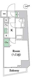 Risingplace浅草四番館 1Kの間取図画像