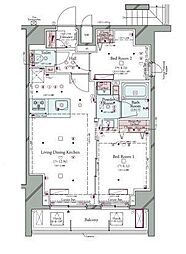 コンシェリア町屋 2LDKの間取図画像