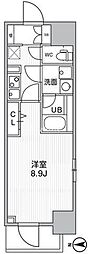 THEパームス熊野前 1Kの間取図画像