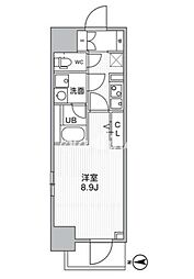 THEパームス熊野前 1Kの間取図画像