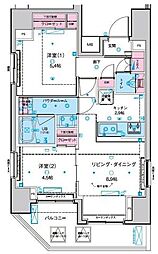 ジェノヴィア東日暮里グリーンヴェール 2LDKの間取図画像