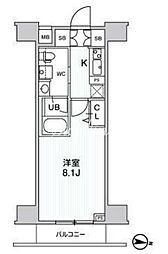 ジェノヴィア三ノ輪2スカイガーデン 1Kの間取図画像