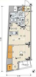 スカイコートヌーベル入谷 1DKの間取図画像