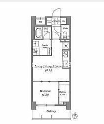 ACPResidence三ノ輪テラス 1LDKの間取図画像