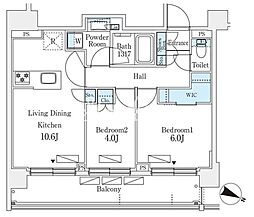 シーズンフラッツ町屋 2LDKの間取図画像