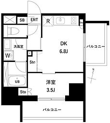 プレディアコート西日暮里 1DKの間取図画像