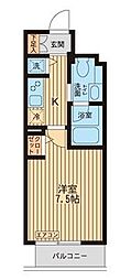 KDXレジデンス入谷 1Kの間取図画像