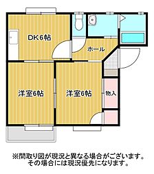 ドエルA 2DKの間取図画像