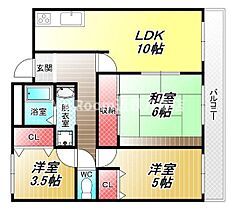 アルカサール美園  ｜ 大阪府八尾市宮町6丁目（賃貸マンション3LDK・6階・65.00㎡） その2