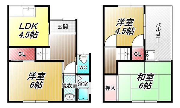 東山本新町8丁目戸建 ｜大阪府八尾市東山本新町8丁目(賃貸一戸建3K・1階・52.29㎡)の写真 その2