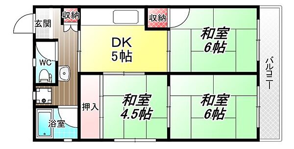 エステマール弥刀 811｜大阪府東大阪市友井5丁目(賃貸マンション3DK・8階・50.85㎡)の写真 その2