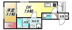 リブレメゾン弥刀I 3階1DKの間取り