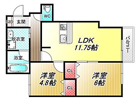 GRANDEL　K  ｜ 大阪府八尾市東山本新町8丁目（賃貸アパート2LDK・3階・50.55㎡） その2