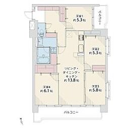 ライオンズマンション長住南第2 4LDKの間取図画像