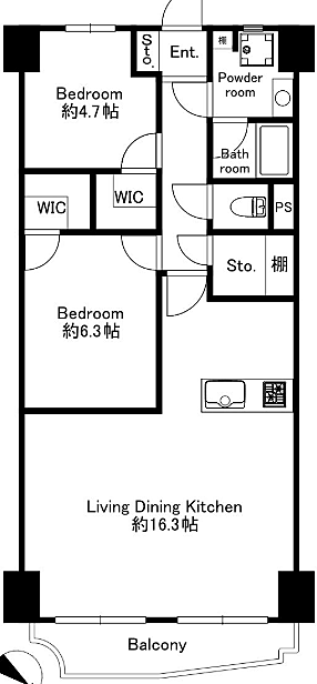 家具配置もしやすく、毎日の生活を快適にしてくれる間取りです。