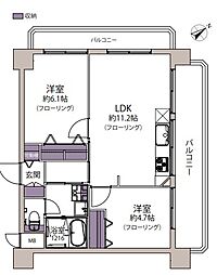 シティマンション薬院2 2LDKの間取図画像