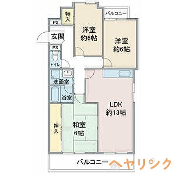 リーフコートII ｜愛知県名古屋市名東区社が丘2丁目(賃貸マンション3LDK・3階・71.80㎡)の写真 その2