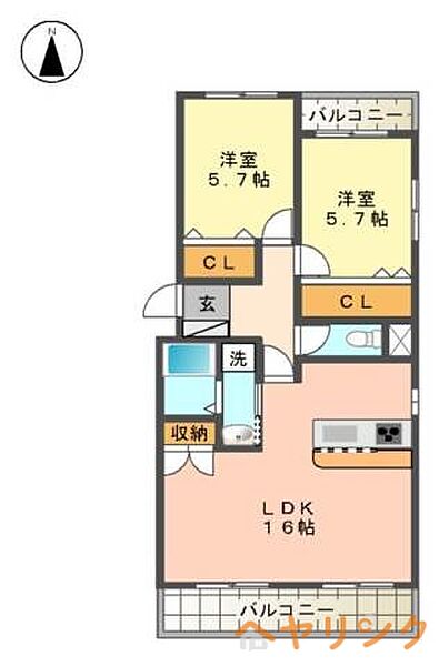 ウィステリア社が丘 ｜愛知県名古屋市名東区社が丘4丁目(賃貸マンション2LDK・2階・64.50㎡)の写真 その2