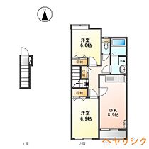 スカイコートＭ  ｜ 愛知県日進市折戸町笠寺山（賃貸アパート2DK・2階・58.40㎡） その2