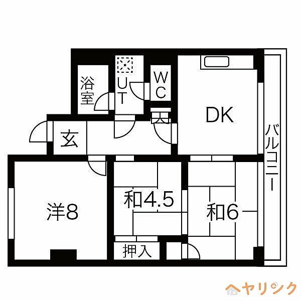 ライオンビル ｜愛知県名古屋市名東区八前1丁目(賃貸マンション3DK・4階・54.32㎡)の写真 その2