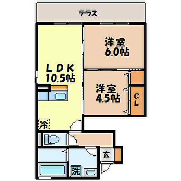 アブニール（愛野町） 105｜長崎県雲仙市愛野町乙(賃貸アパート2LDK・1階・49.91㎡)の写真 その2