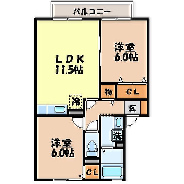 ウィルモア青葉（青葉台） 103｜長崎県諫早市青葉台(賃貸アパート2LDK・1階・53.48㎡)の写真 その2