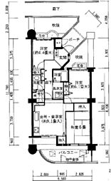 メゾンビューハーバーランド 3DKの間取図画像