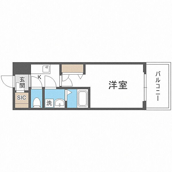 大阪府大阪市西淀川区野里2丁目(賃貸マンション1K・7階・22.87㎡)の写真 その2