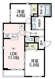 メゾンアイ3 2LDKの間取図画像