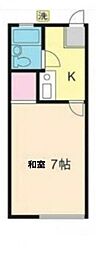 白駒ハイツ 1Kの間取図画像