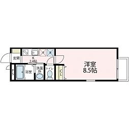 リバーサイドイズミ 1Kの間取図画像