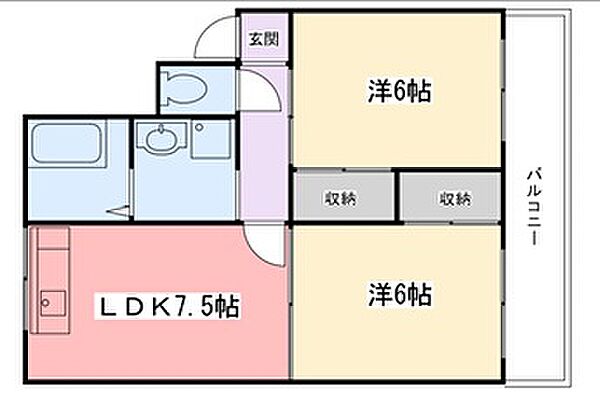 第一青山ハイツ B-4｜兵庫県姫路市青山西2丁目(賃貸マンション2LDK・4階・51.45㎡)の写真 その2