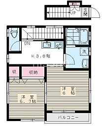 プチ若宮 2Kの間取図画像