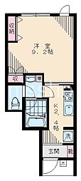 8083-家政ハイツ八番館 1Kの間取図画像