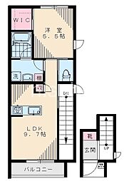 8083-家政ハイツ八番館 1LDKの間取図画像