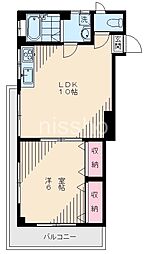 サンハイツ若宮 1LDKの間取図画像