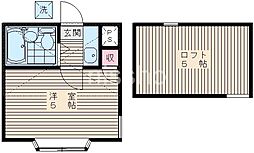 アミューズ若宮 1Kの間取図画像