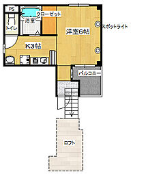 ラヴェニール 1Kの間取図画像