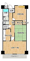 難波ノーブルM・U 2LDKの間取図画像
