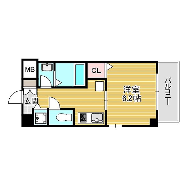 グランパシフィック大今里南 403｜大阪府大阪市東成区大今里南1丁目(賃貸マンション1K・4階・24.23㎡)の写真 その2