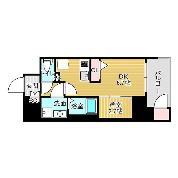 ワールドアイ大阪城EASTアドバンス 1201｜大阪府大阪市東成区深江南1丁目(賃貸マンション1DK・12階・28.74㎡)の写真 その2