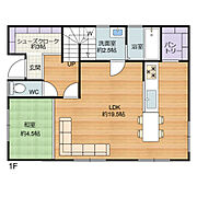 2階建てプラン　1F 間取り図
