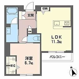 シャーメゾン 木の実 1LDKの間取図画像