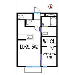 ディアコート 1LDKの間取図画像